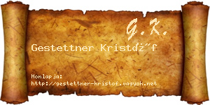 Gestettner Kristóf névjegykártya